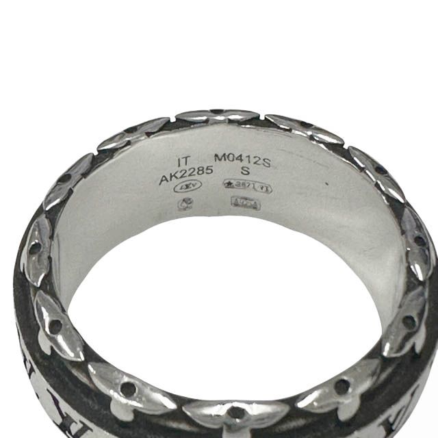 Louis Vuitton Ring LV Drift Logo S Silver Black — view 5