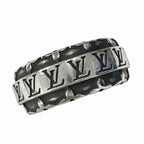 Louis Vuitton Ring LV Drift Logo S Silver Black