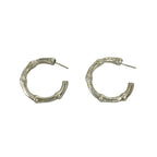Tiffany & Co Vintage Bamboo Hoop Earrings 925 Sterling Silver — view 7