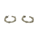 Tiffany & Co Vintage Bamboo Hoop Earrings 925 Sterling Silver — view 5