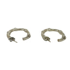Tiffany & Co Vintage Bamboo Hoop Earrings 925 Sterling Silver — view 4