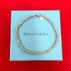 Tiffany & Co Twist Loop Bracelet 925 Sterling Silver Gold