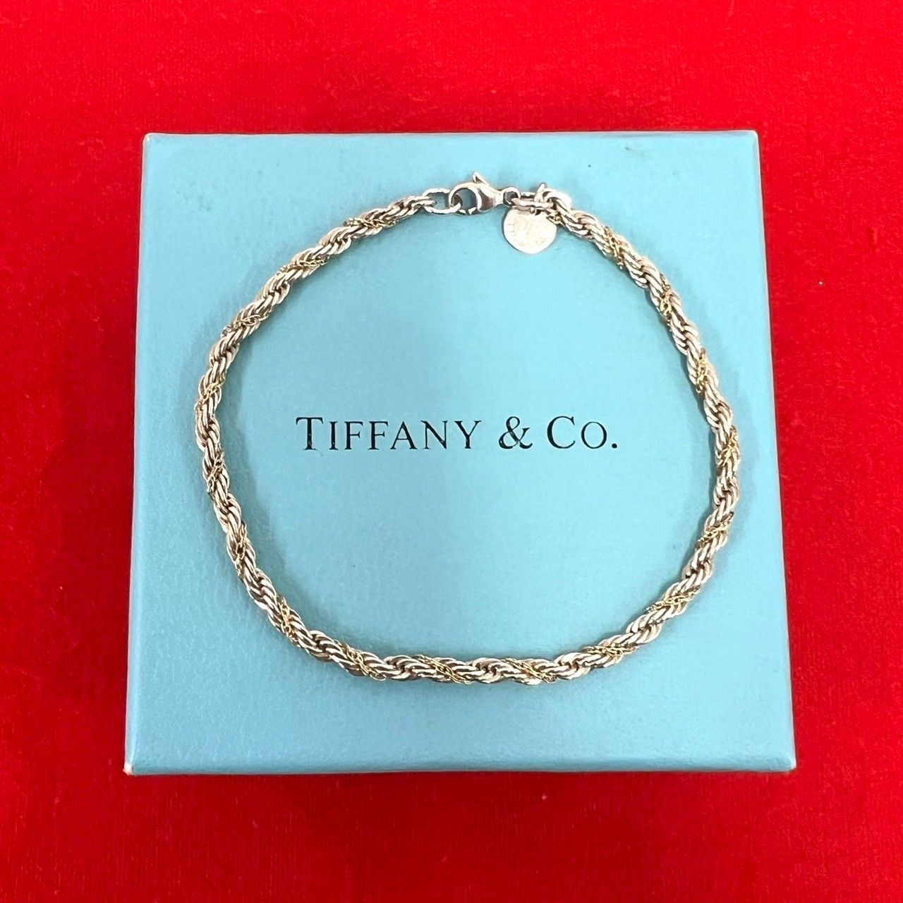 Tiffany & Co Twist Loop Bracelet 925 Sterling Silver Gold