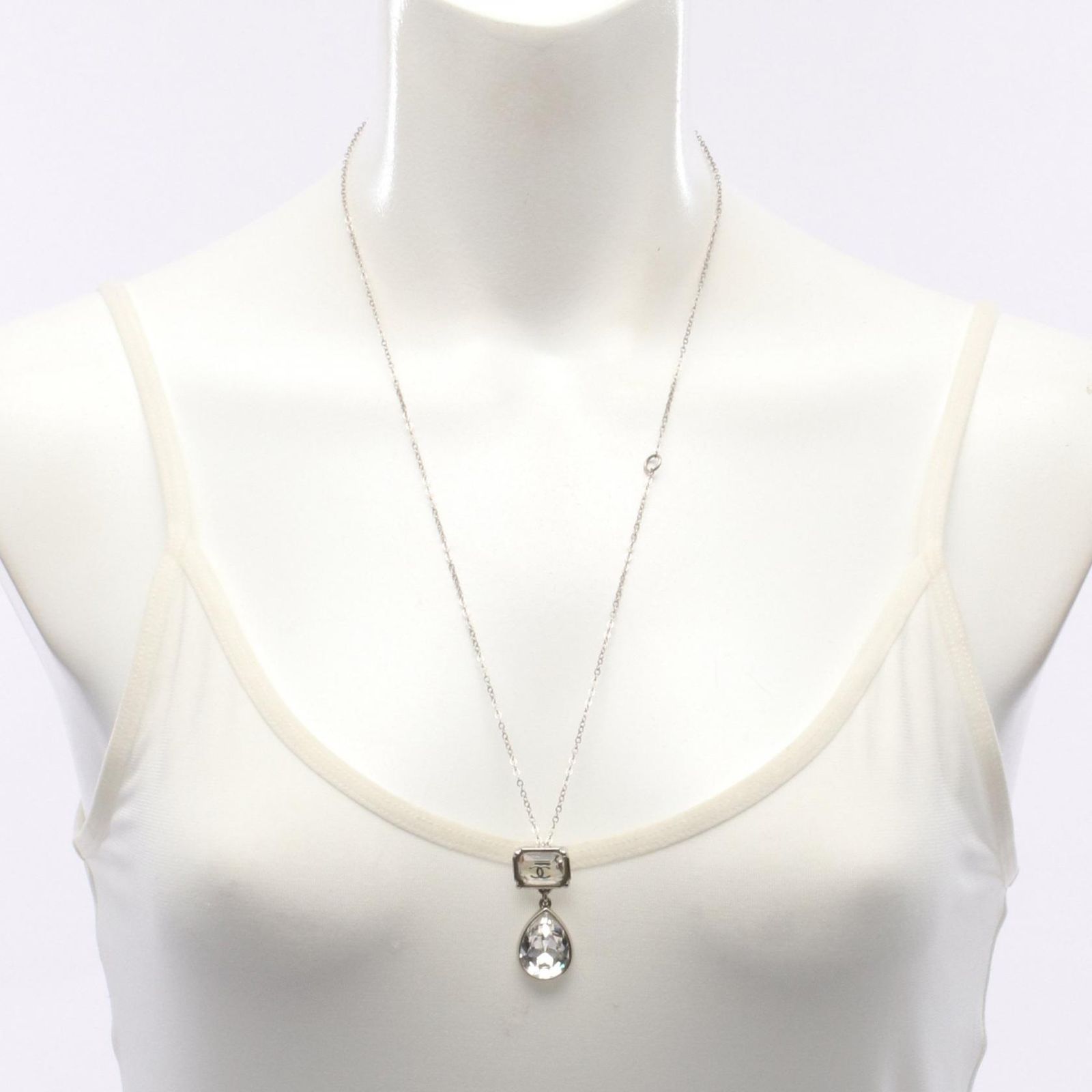 Chanel Necklace CC Logo Drop Stainless Steel — view 5