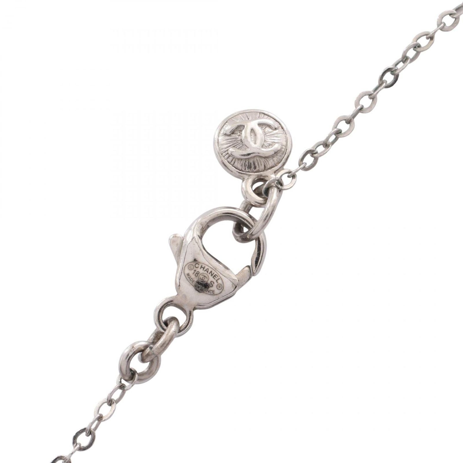 Chanel Necklace CC Logo Drop Stainless Steel — view 4