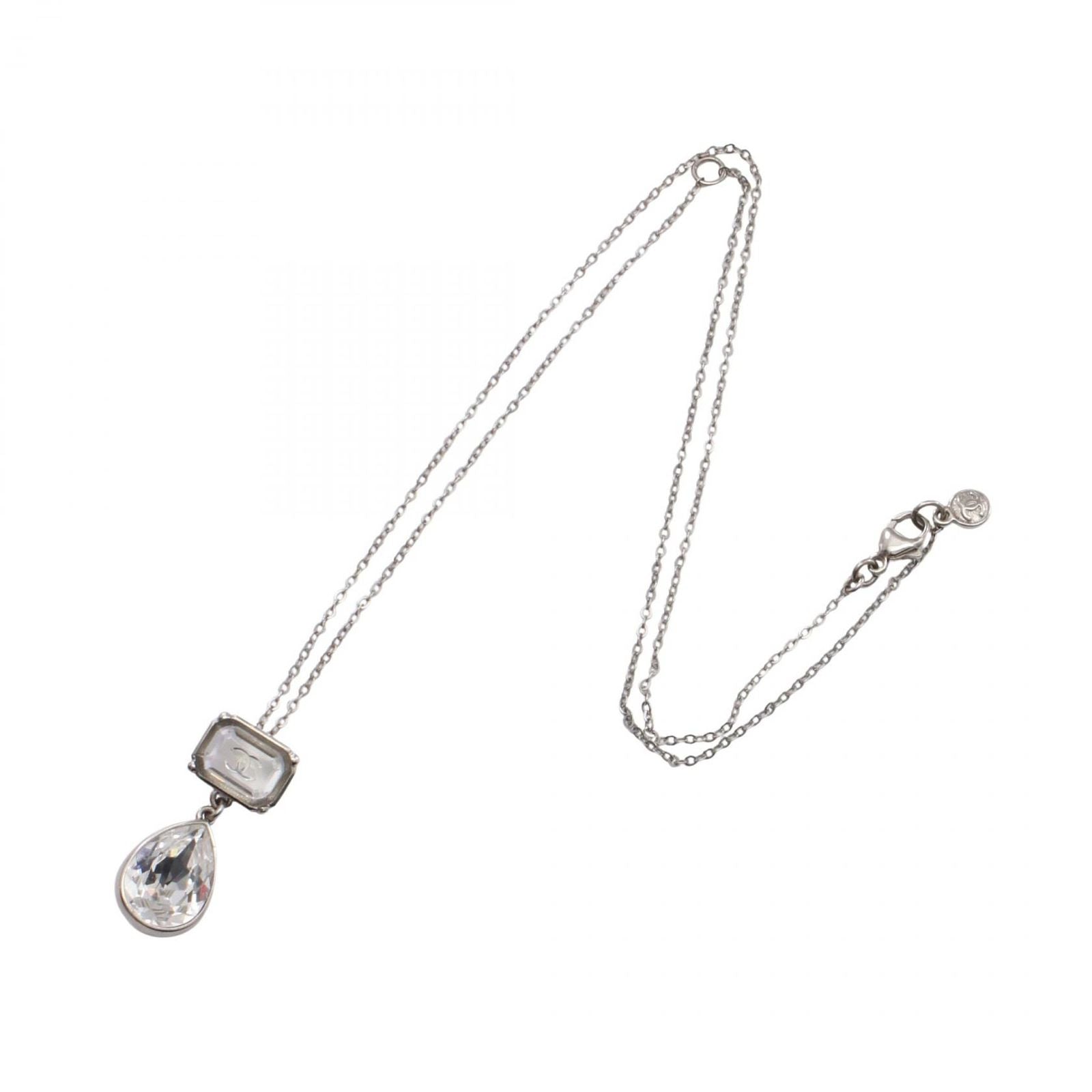 Chanel Necklace CC Logo Drop Stainless Steel — view 3