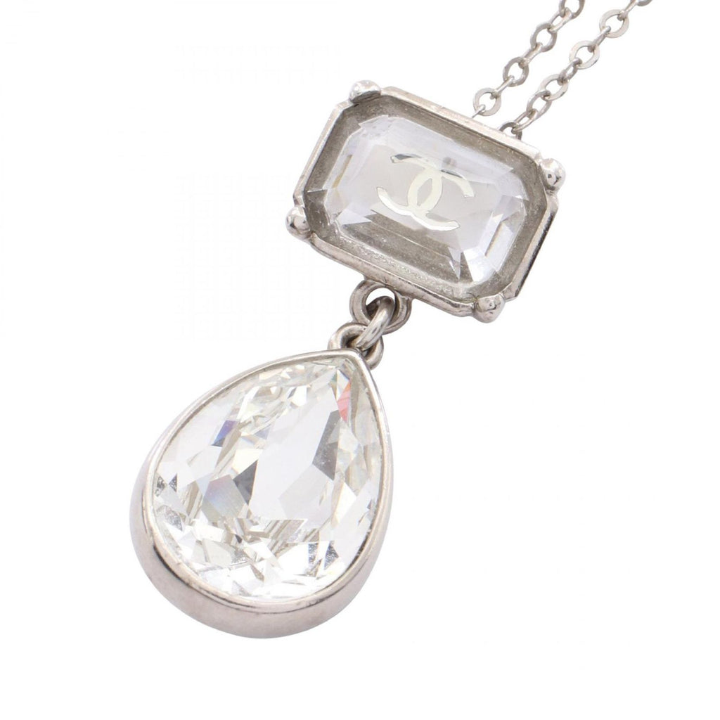 Chanel Necklace CC Logo Drop Stainless Steel