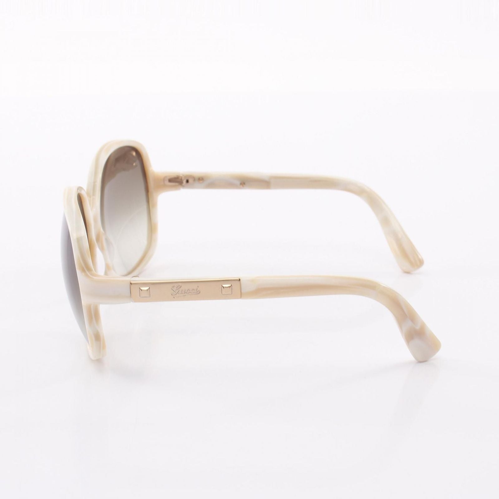 Gucci Sunglasses Gradient Lens White Acetate Eyewear — view 3