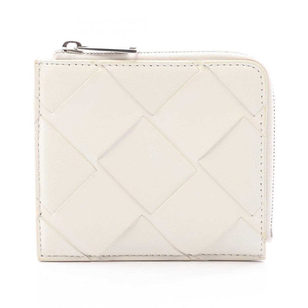 Bottega Veneta Coin Case Maxi Intrecciato White Leather