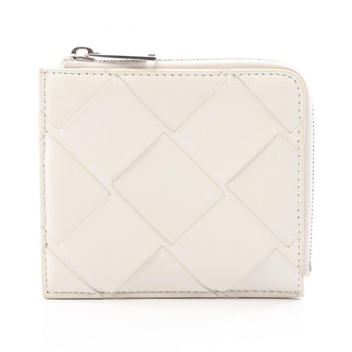 Bottega Veneta Coin Case Maxi Intrecciato White Leather