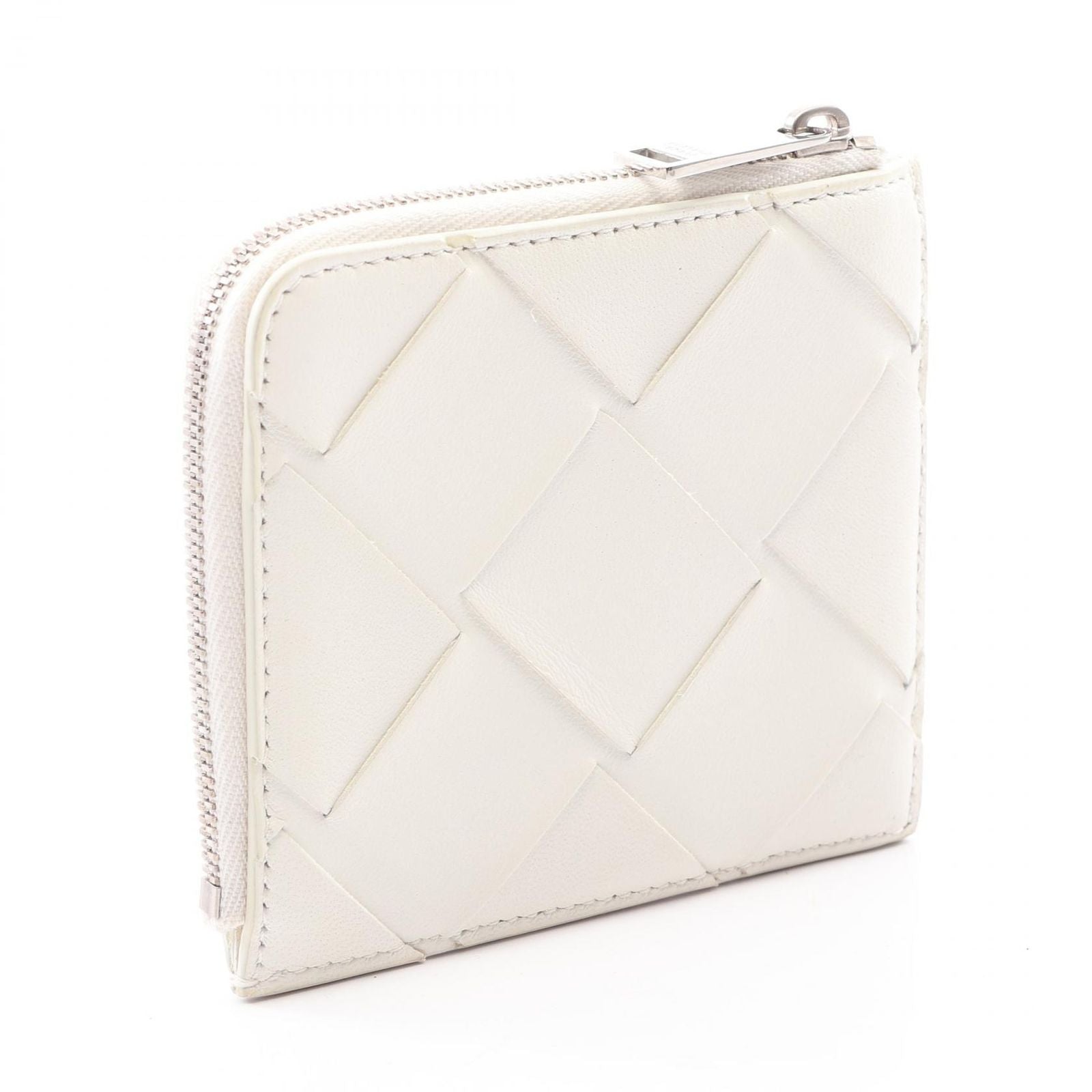 Bottega Veneta Coin Case Maxi Intrecciato White Leather — view 2