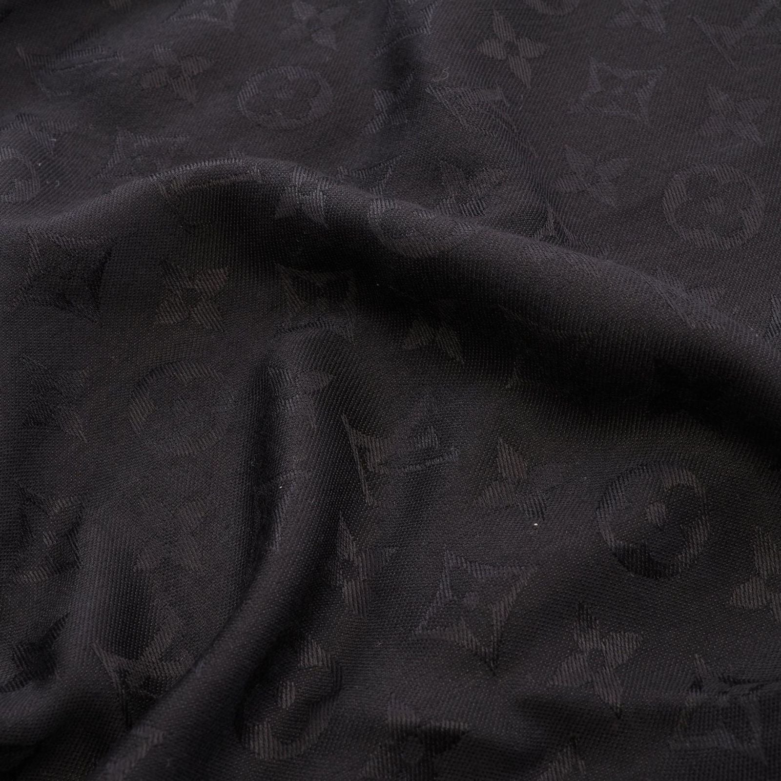 Louis Vuitton Shawl Monogram Black Silk Wool Scarf — view 3