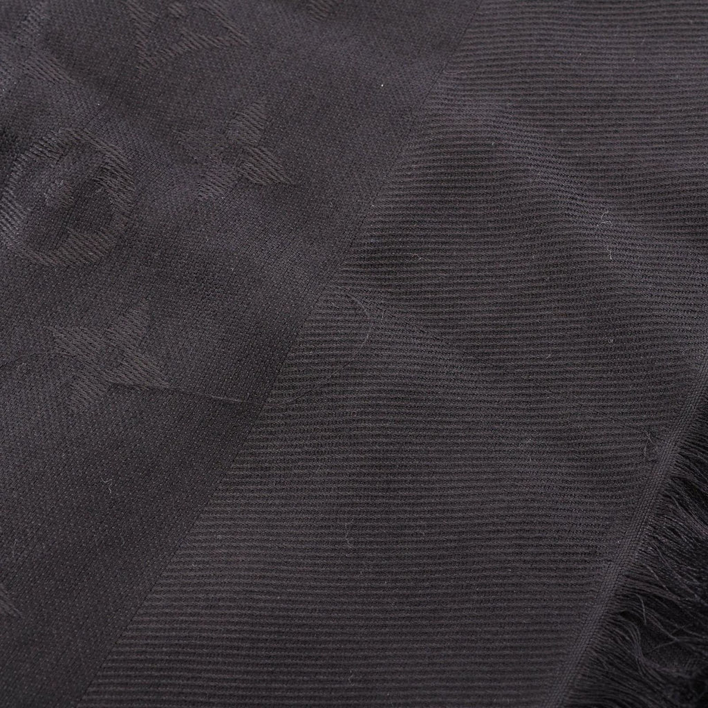 Louis Vuitton Shawl Monogram Black Silk Wool Scarf — view 6