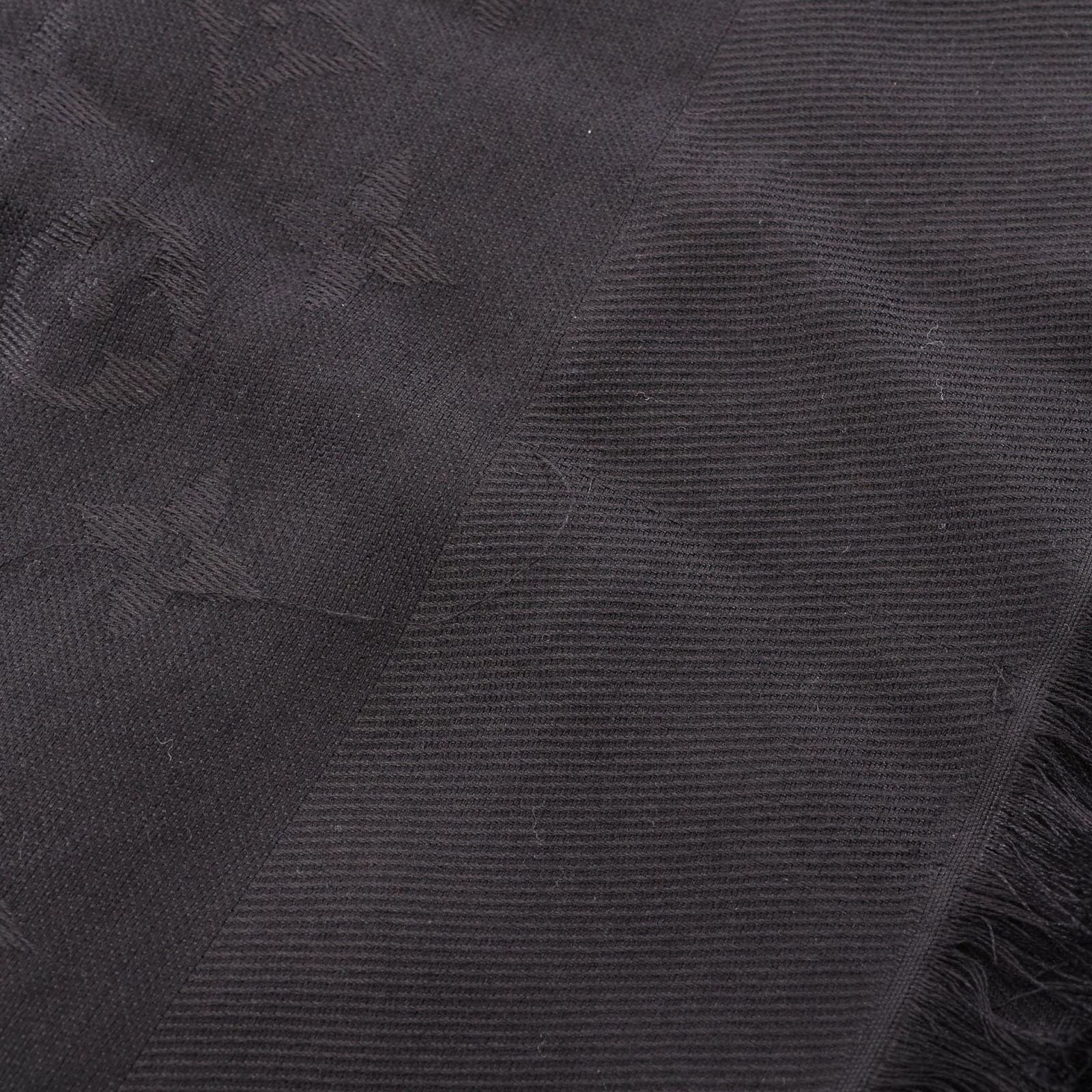 Louis Vuitton Shawl Monogram Black Silk Wool Scarf — view 6