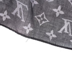 Louis Vuitton Shawl Monogram Split Black Silk Scarf — view 6