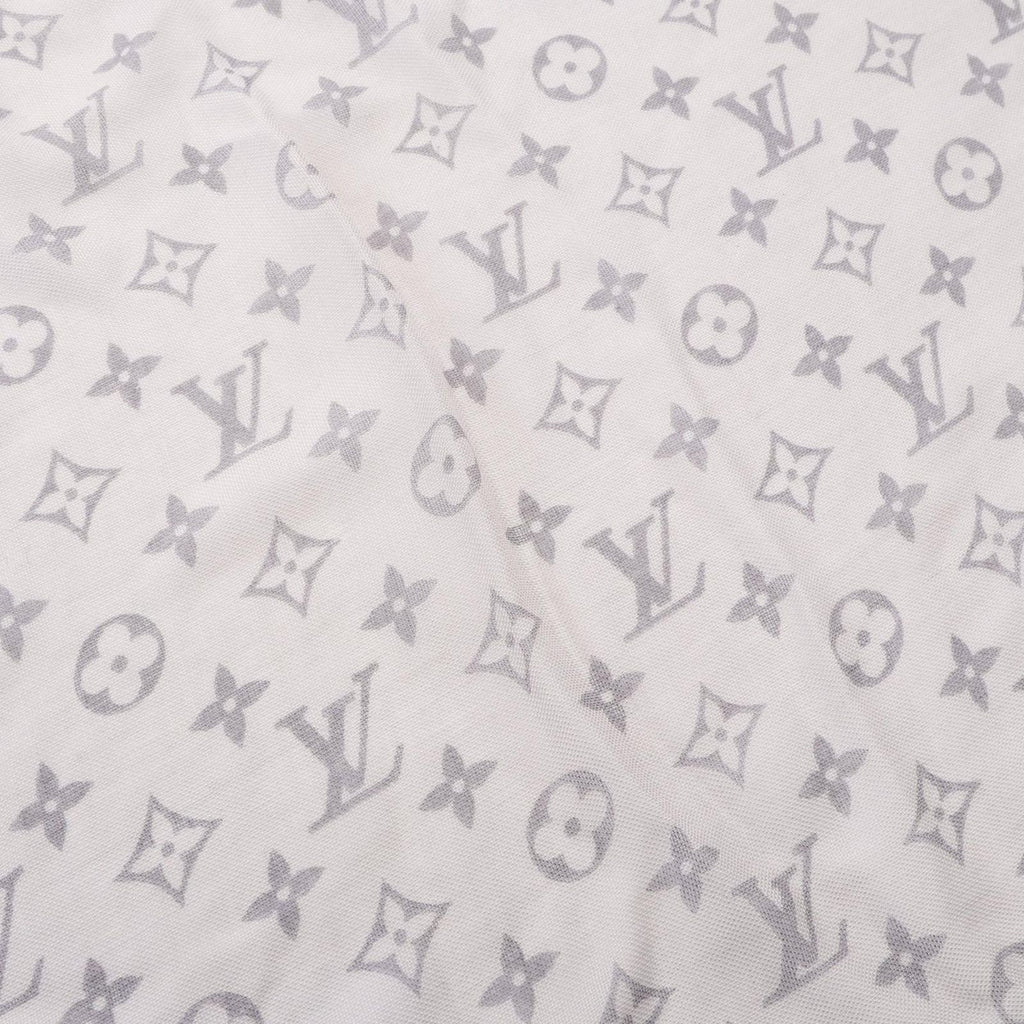 Louis Vuitton Shawl Monogram Split Black Silk Scarf — view 8
