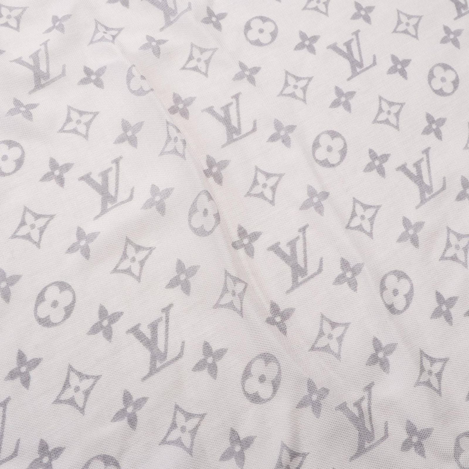 Louis Vuitton Shawl Monogram Split Black Silk Scarf — view 8