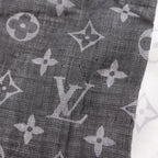 Louis Vuitton Shawl Monogram Split Black Silk Scarf — view 7