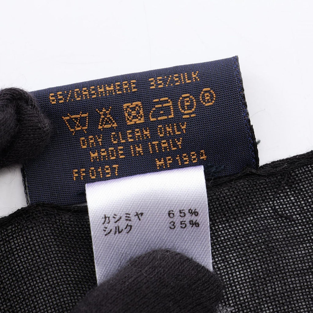 Louis Vuitton Shawl Monogram Split Black Silk Scarf — view 5