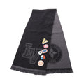 Louis Vuitton Scarf Echarpe Carre LV League Black Wool