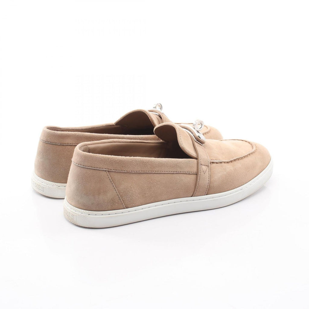 Hermes Moccasin Icon Kelly Buckle Brown Suede Sneakers — view 2