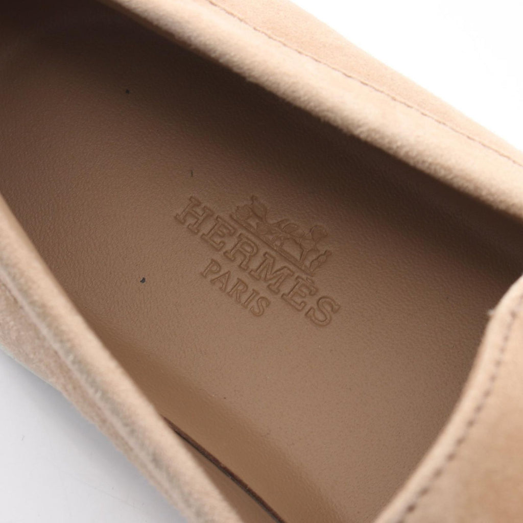 Hermes Moccasin Icon Kelly Buckle Brown Suede Sneakers — view 5