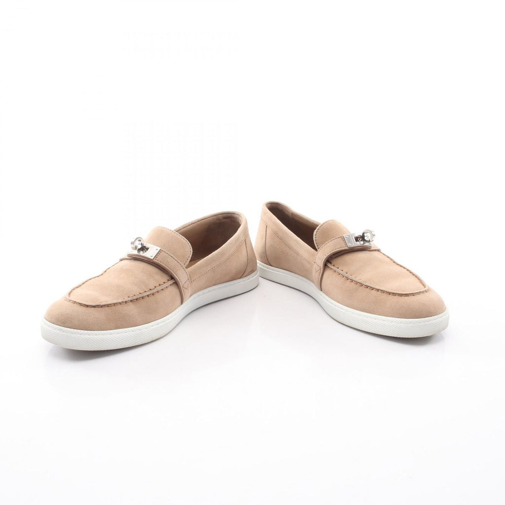 Hermes Moccasin Icon Kelly Buckle Brown Suede Sneakers — view 3
