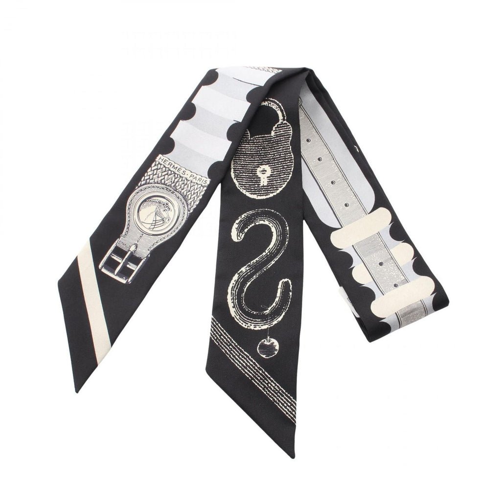 Hermes Scarf Twill Inventaire Poetique de Brides a Bloc Ribbon Silk