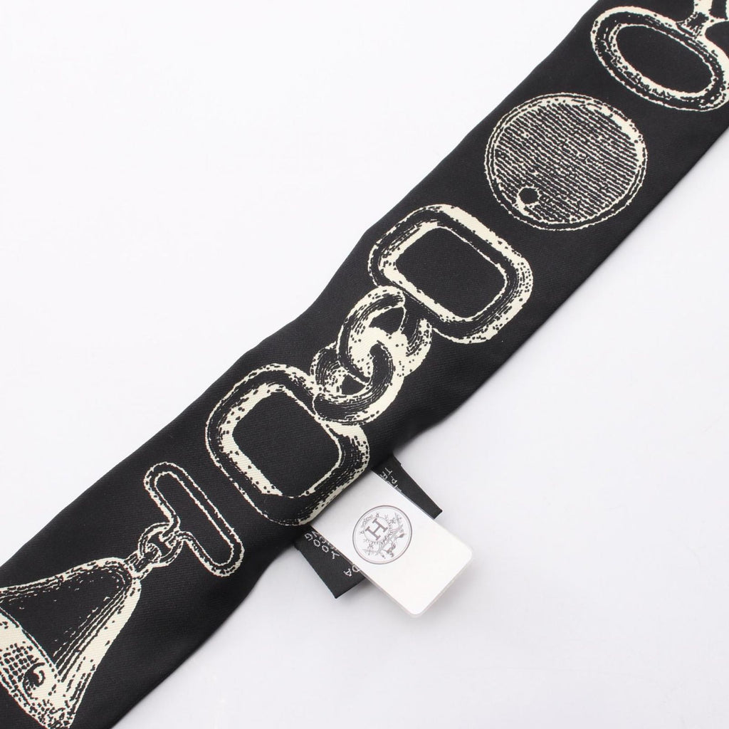 Hermes Scarf Twill Inventaire Poetique de Brides a Bloc Ribbon Silk — view 6