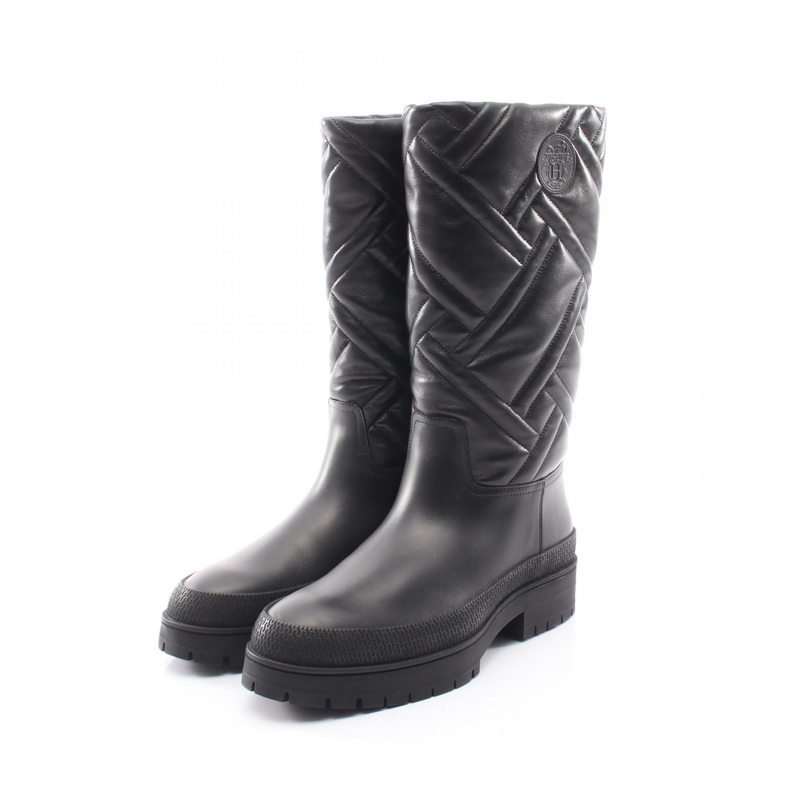 Hermes Boots Mosaic Black Leather
