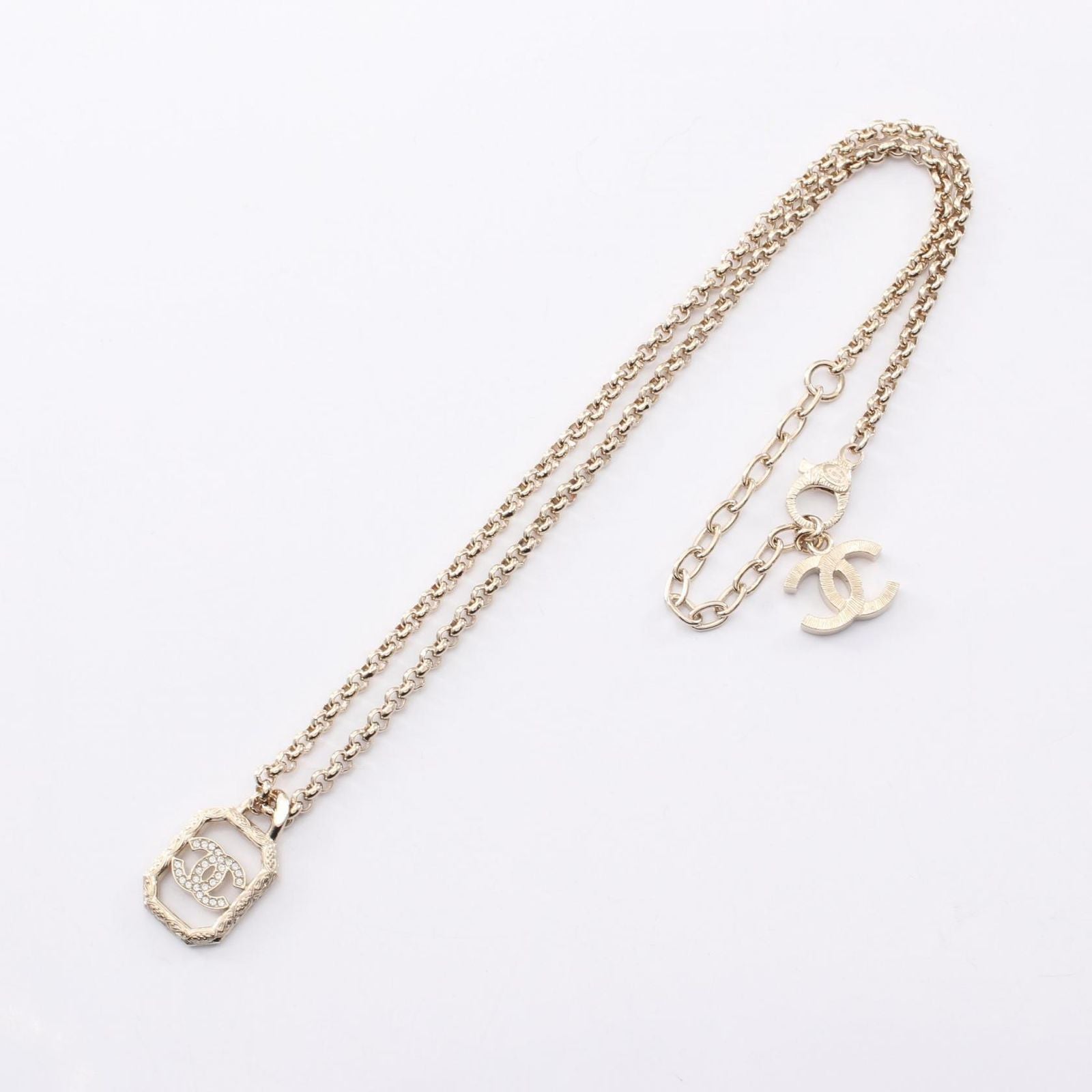 Chanel Necklace CC Logo Square 23k — view 3