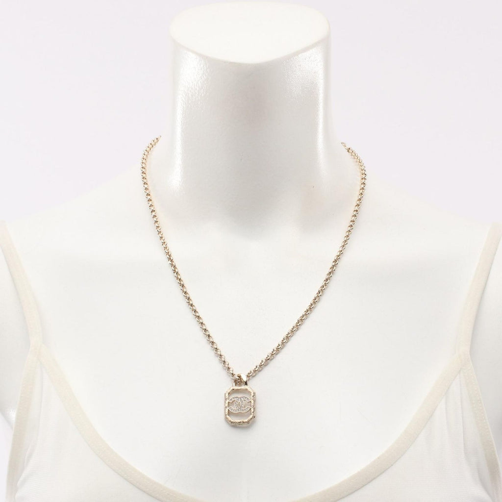 Chanel Necklace CC Logo Square 23k — view 5