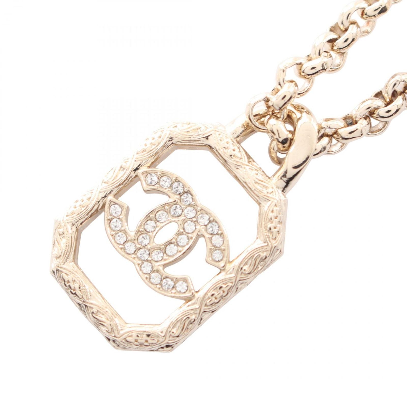 Chanel Necklace CC Logo Square 23k
