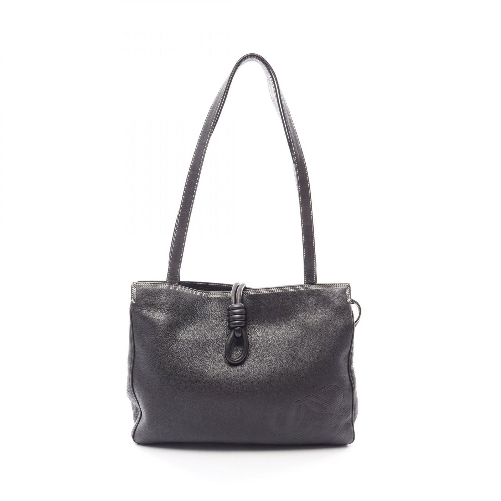 Loewe Tote Anagram Black Leather