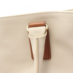 Bottega Veneta Tote Marco Polo Intreccio Jet Ivory Canvas Leather — view 7