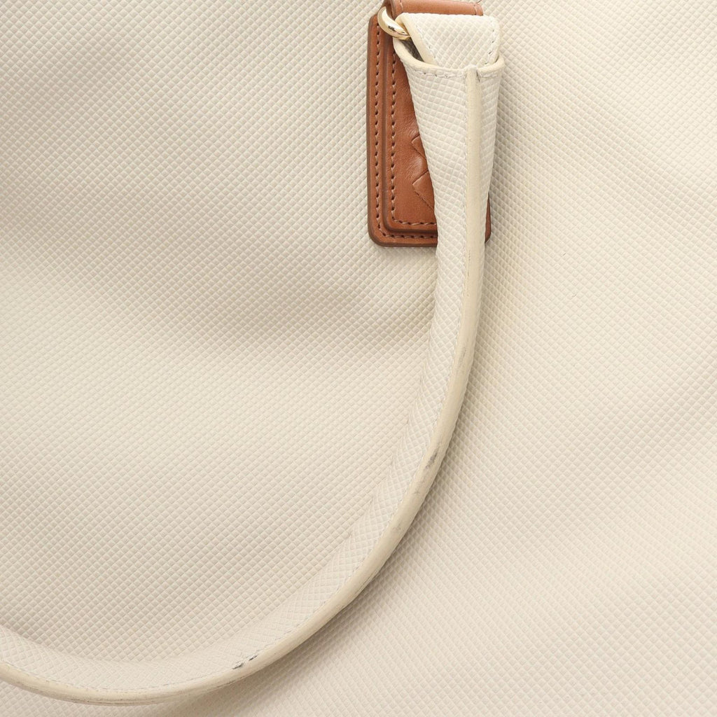 Bottega Veneta Tote Marco Polo Intreccio Jet Ivory Canvas Leather — view 8