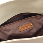 Bottega Veneta Tote Marco Polo Intreccio Jet Ivory Canvas Leather — view 5