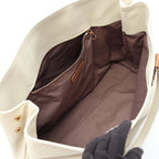 Bottega Veneta Tote Marco Polo Intreccio Jet Ivory Canvas Leather — view 3