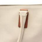 Bottega Veneta Tote Marco Polo Intreccio Jet Ivory Canvas Leather — view 6