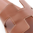 Hermes Mules Oran Gold Calf Sandals — view 8
