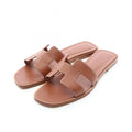Hermes Mules Oran Gold Calf Sandals