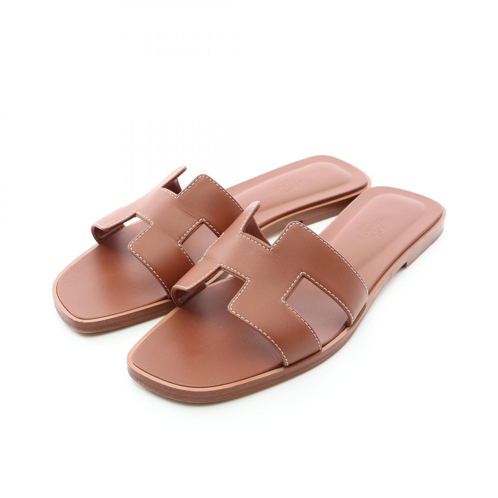 Hermes Mules Oran Gold Calf Sandals