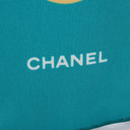 Chanel Scarf CC Logo Chain Pattern Green Silk — view 7