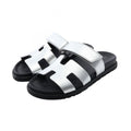 Hermes Sandals Chypre Silver Leather