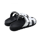 Hermes Sandals Chypre Silver Leather — view 2