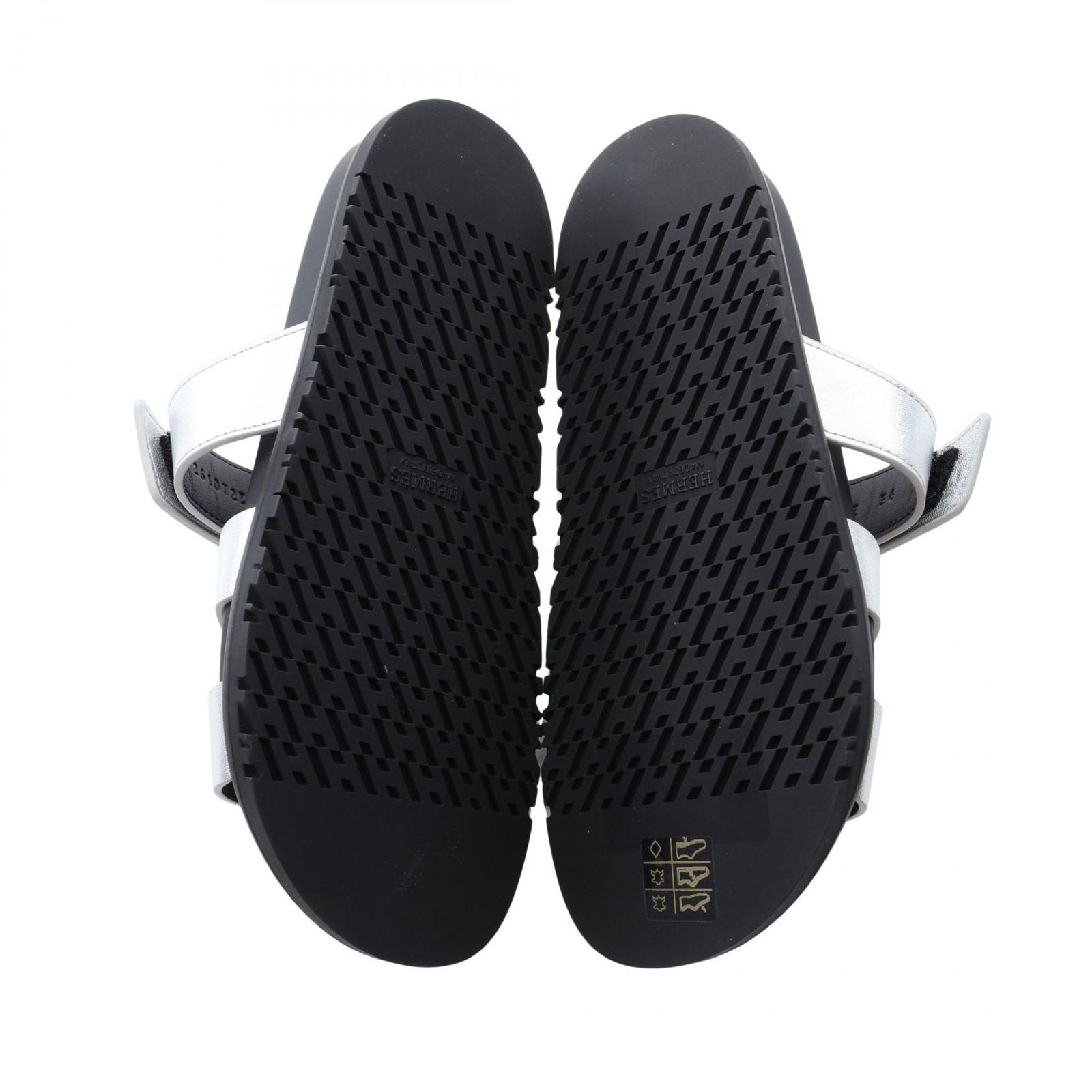 Hermes Sandals Chypre Silver Leather — view 4
