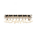 Chanel Brooch Logo Chain Leather