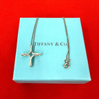 Tiffany & Co Vintage Infinity Cross Necklace 925 Sterling Silver