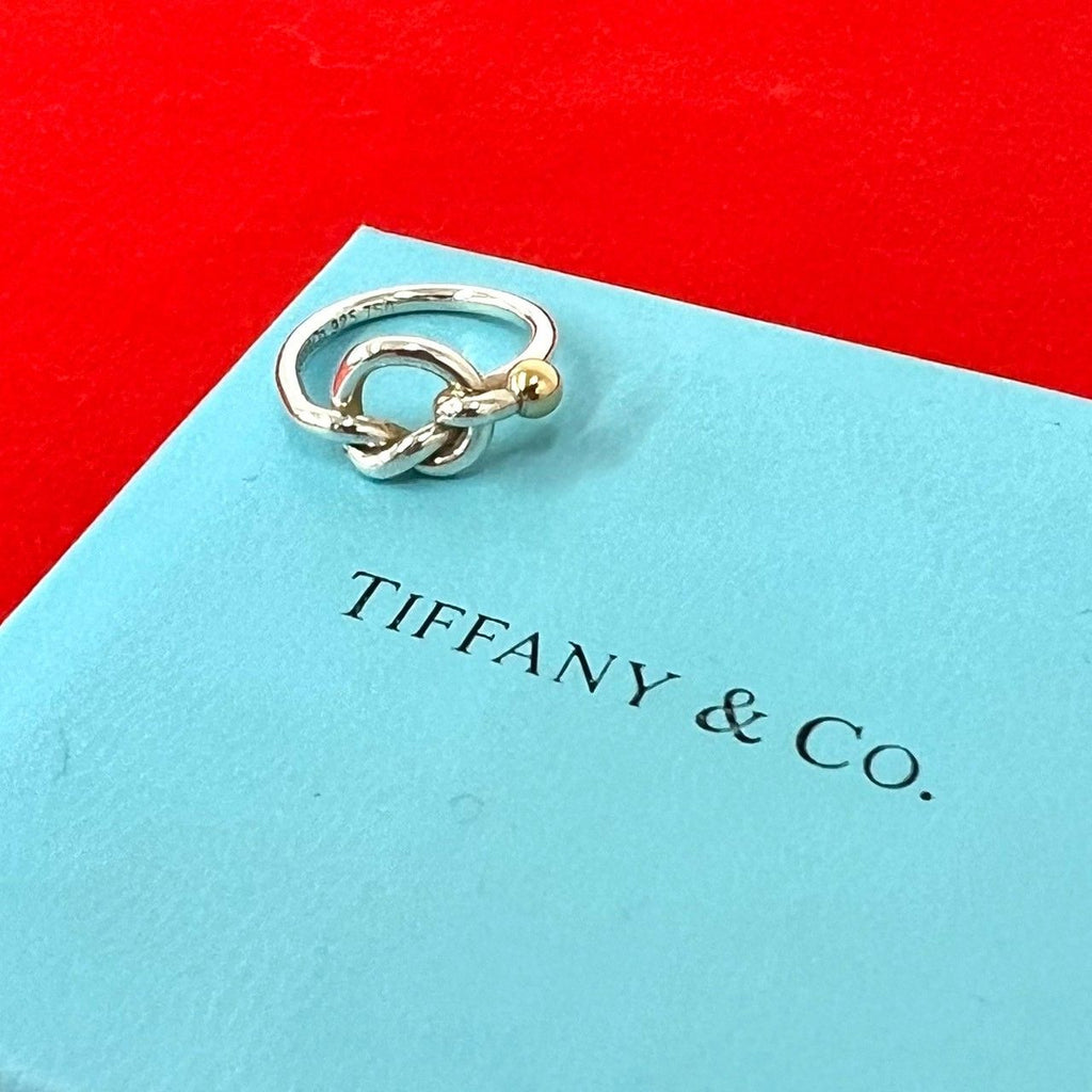 Tiffany & Co Love Knot Ring 925 Sterling Silver Gold