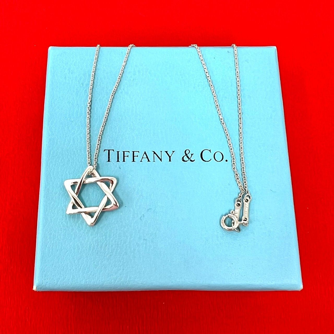 Tiffany & Co Vintage Star of David Necklace 925 Sterling Silver Pendant